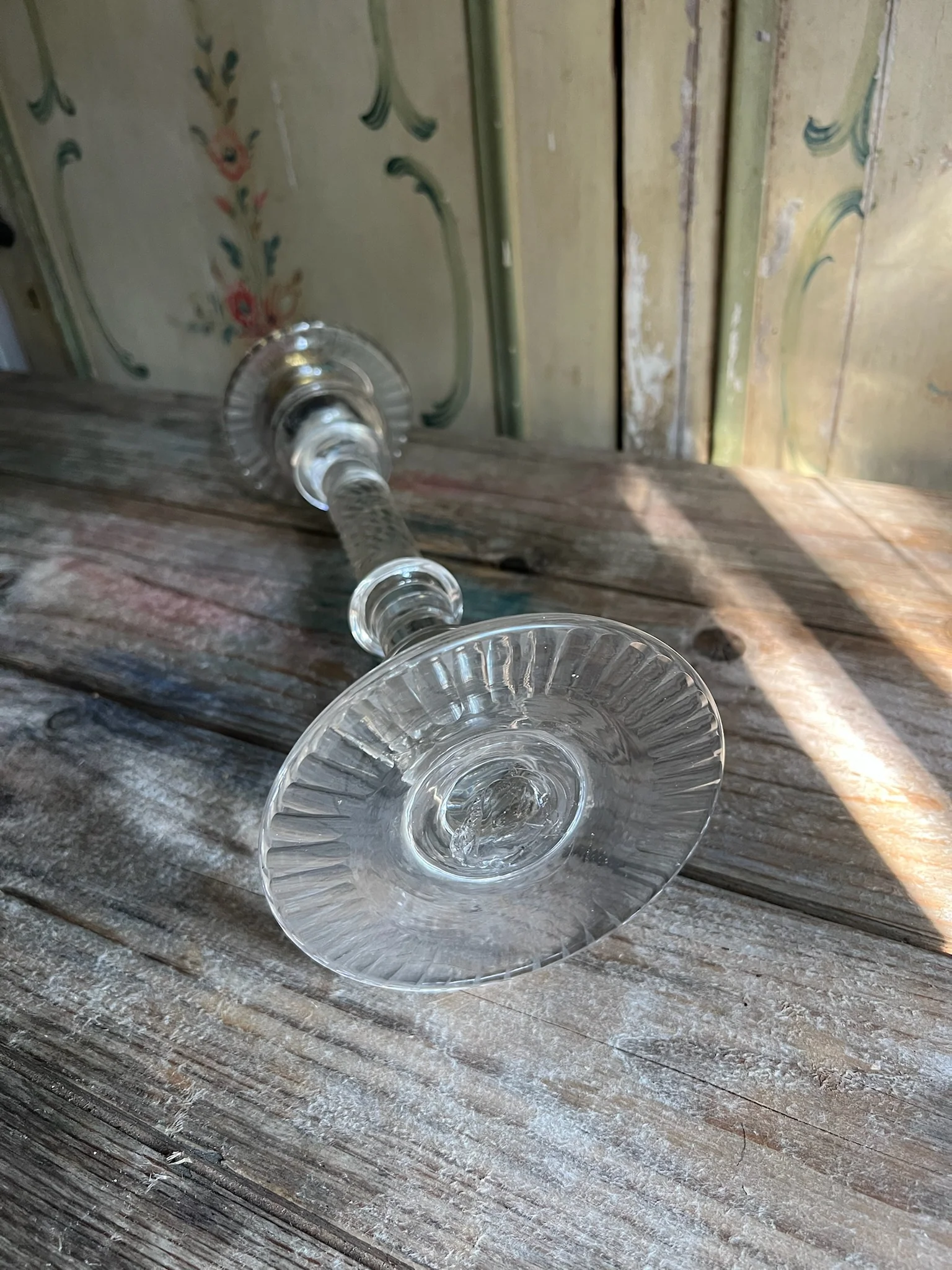Victorian Cut Glass Candlestick Lamp Base - Image 4