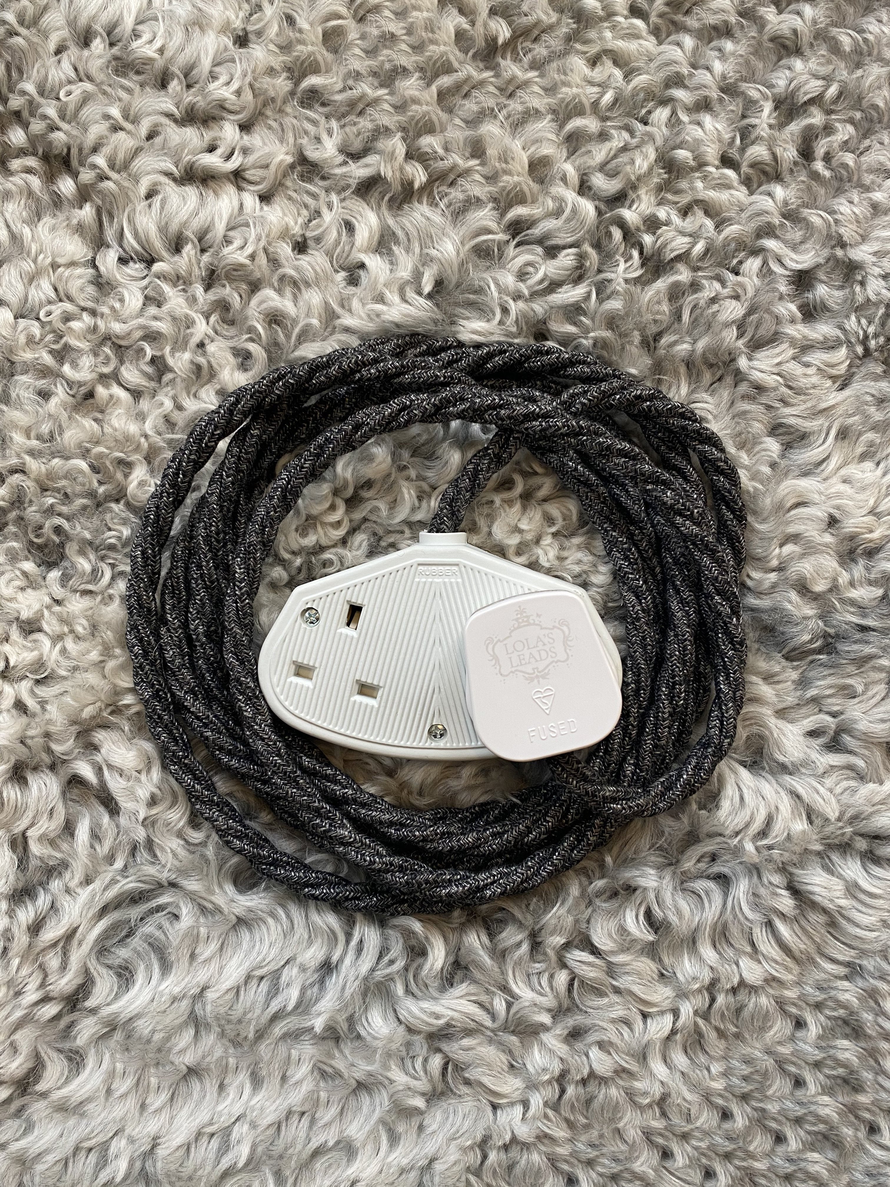 Anthracite Linen - Lola's Leads Fabric Extension Cable - Image 3