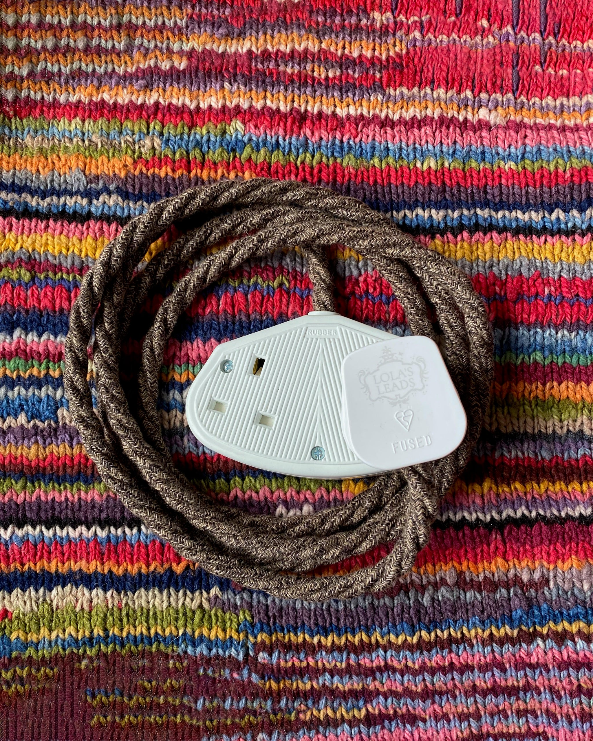 Mocha Linen - Lola's Leads Fabric Extension Cable - Image 3