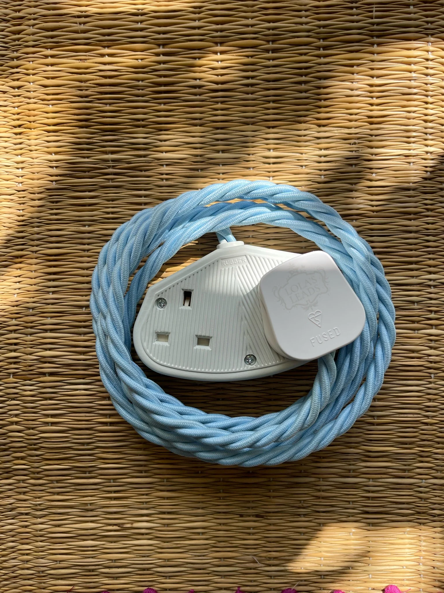 Powder Blue - Lola's Leads Fabric Extension Cable - Image 3